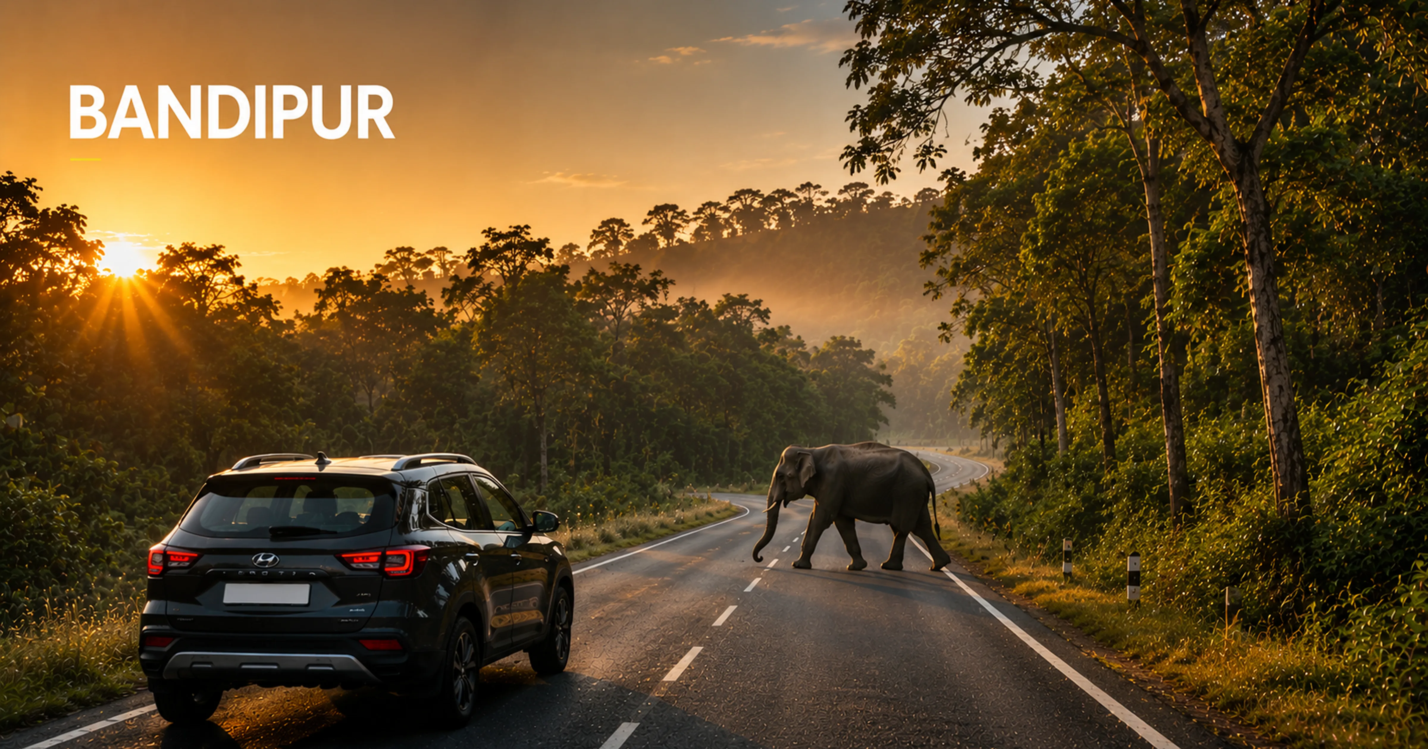 Bandipur forest highway wildlife photography 6AM deer crossing Bangalore Ooty road trip MM Miles 2026