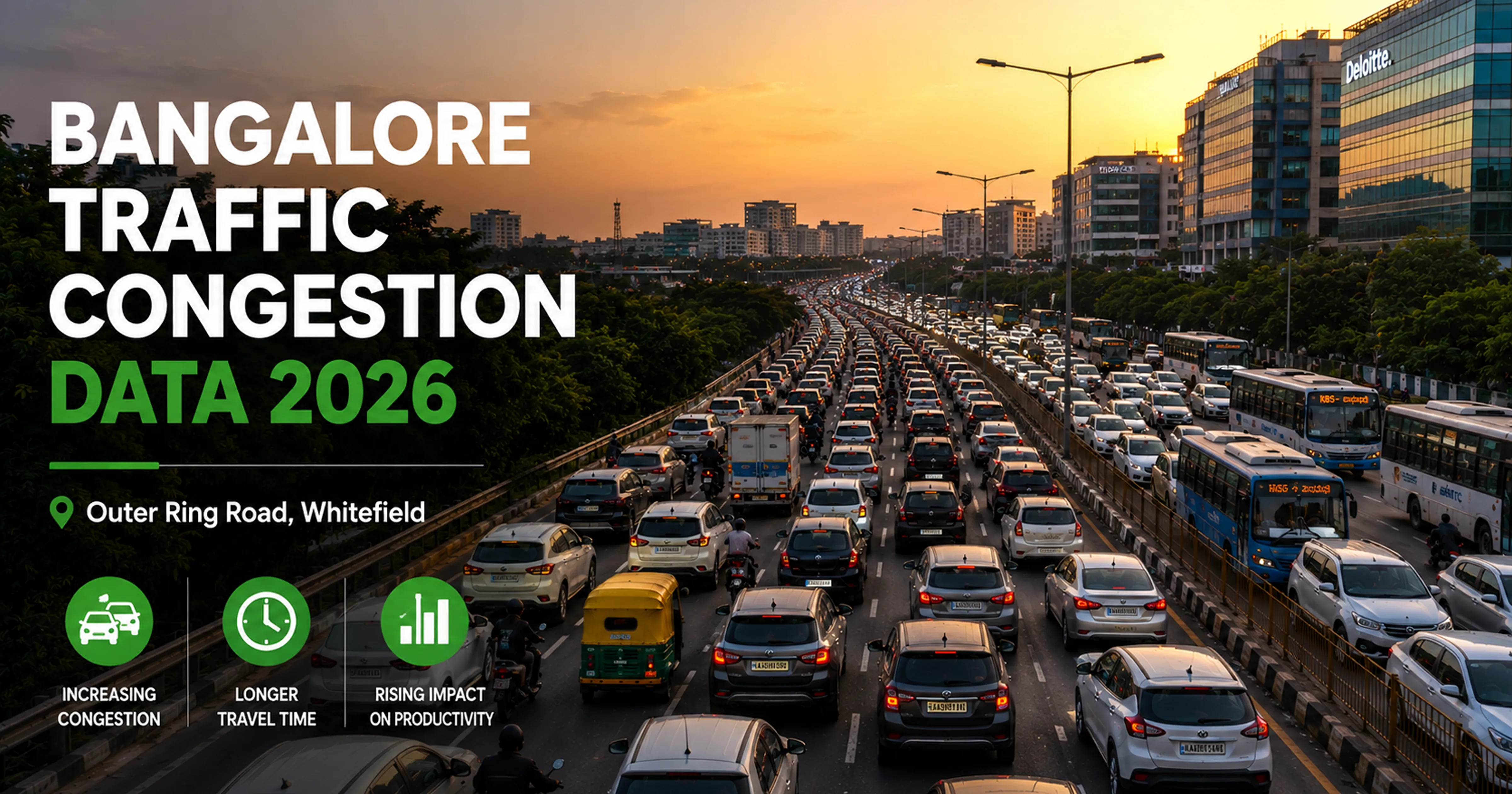 Bangalore traffic congestion data 2026 Outer Ring Road Whitefield peak hours 168 hours lost