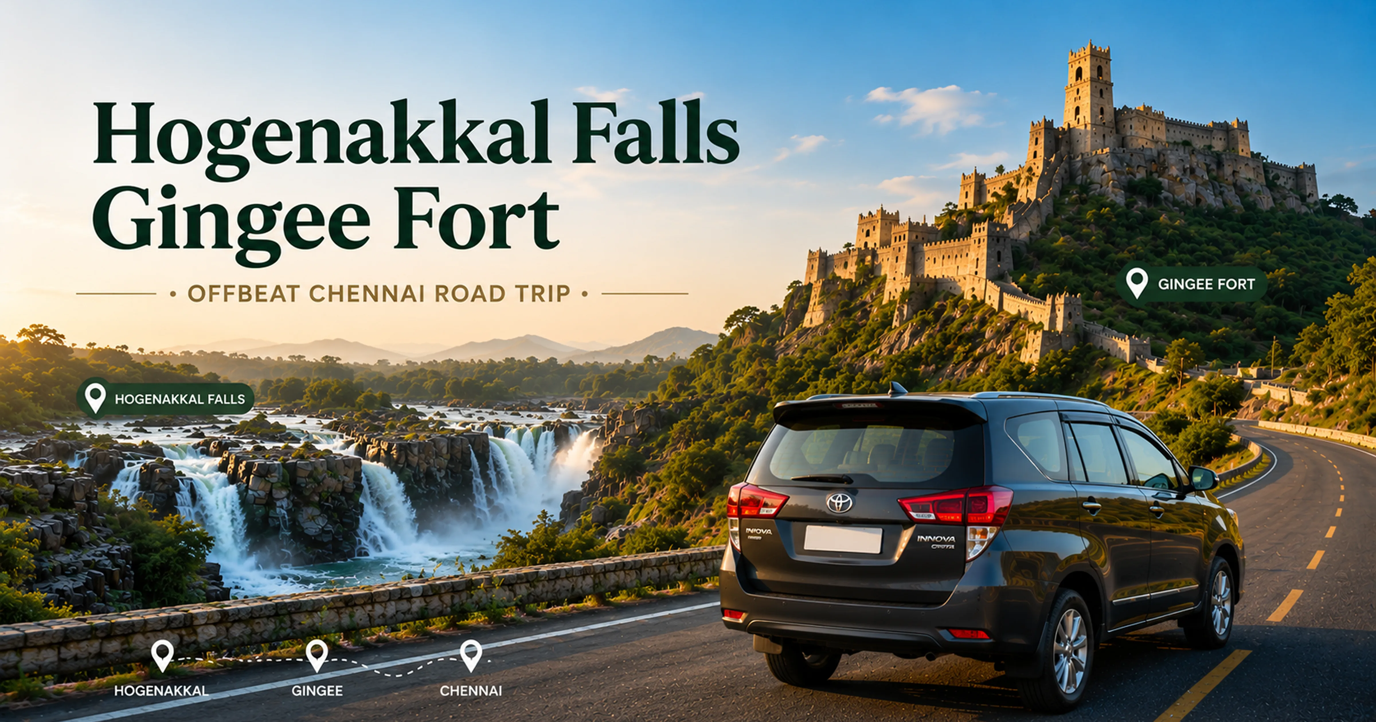 Hogenakkal Falls Gingee Fort offbeat road trip Chennai self drive 2026 hidden gems