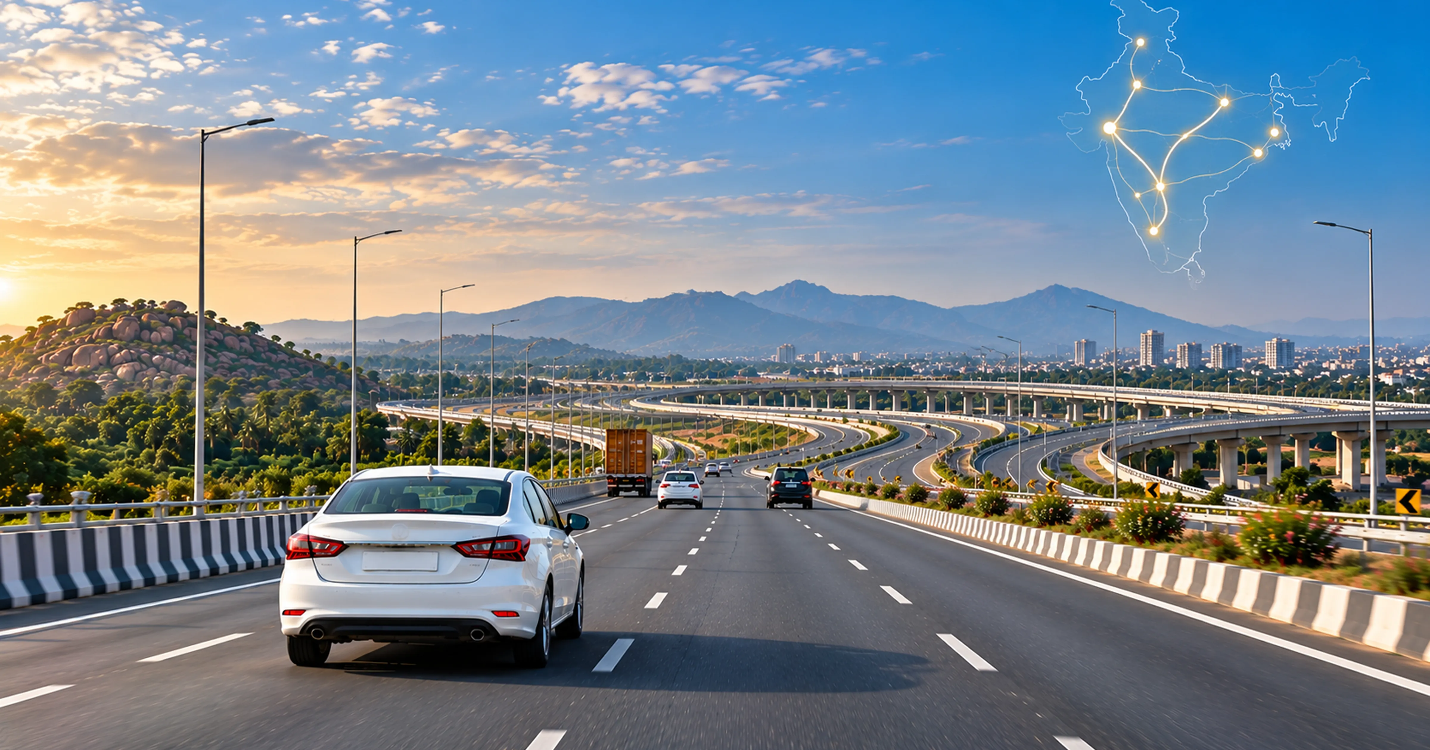 India expressway network 2026 Bangalore Mysore NH275 NE-7 Delhi Mumbai road trip map MM Miles