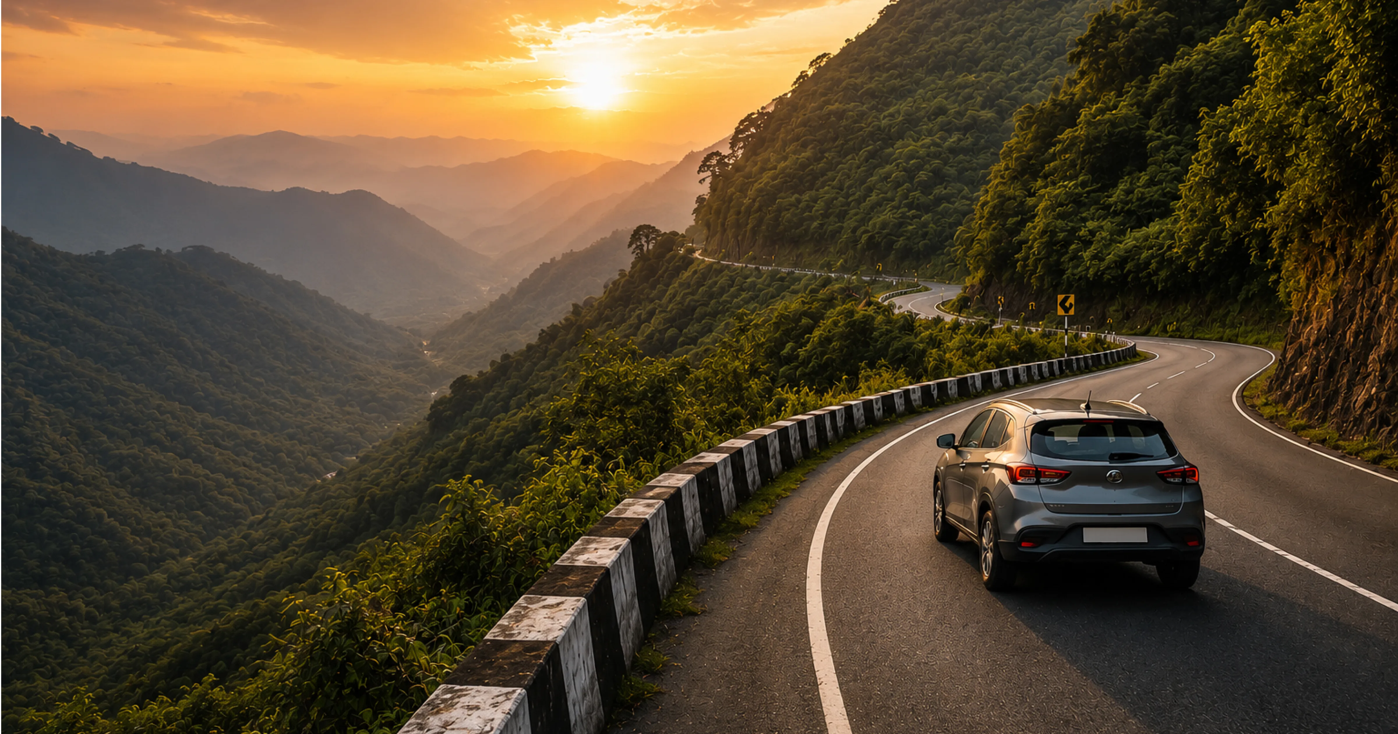 India self drive freedom road trip ghat road Western Ghats car rental revolution MM Miles