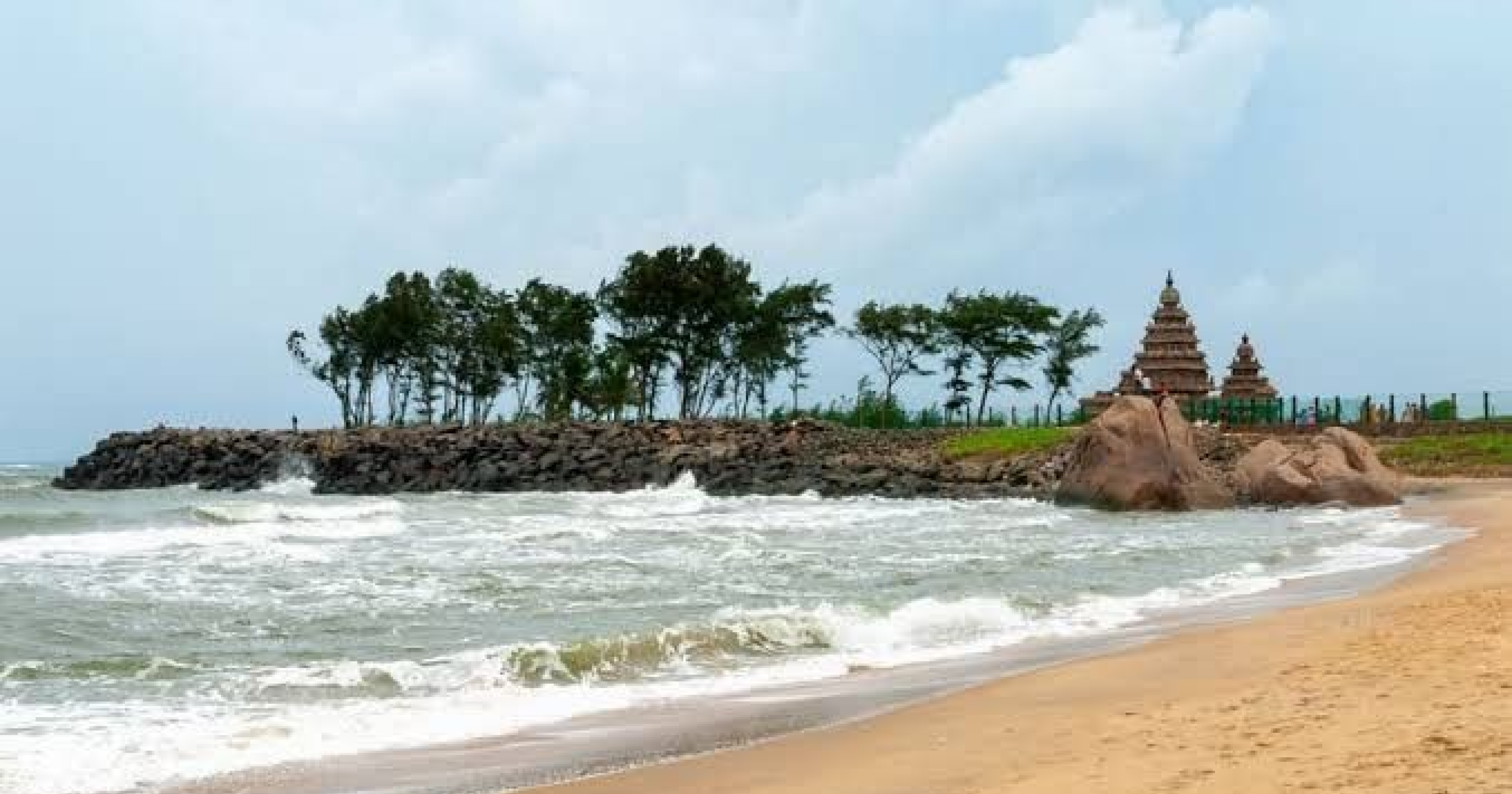 Mahabalipuram Shore Temple UNESCO World Heritage Site on ECR Chennai to Pondicherry route