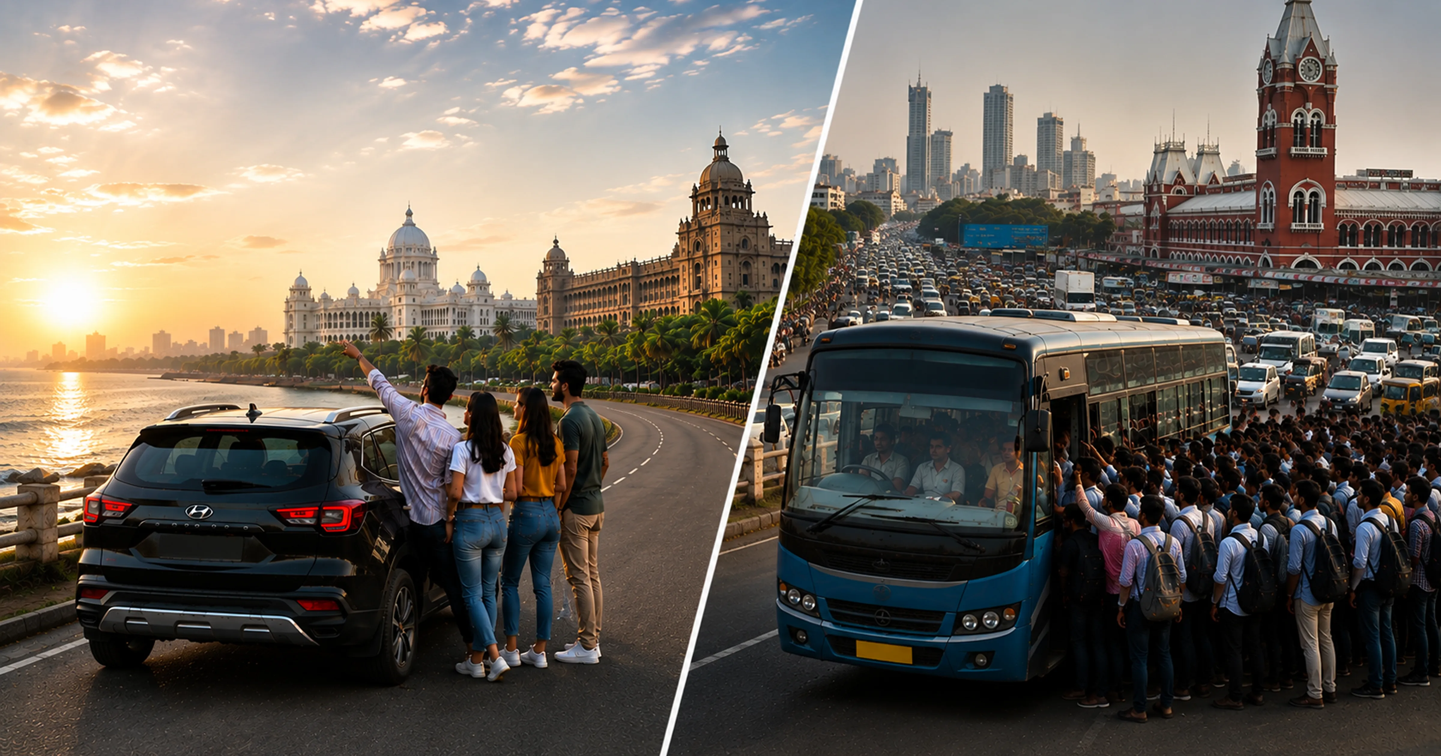 MM Miles self drive vs bus group city exploration Chennai Bangalore 4 friends ₹799 split 2026