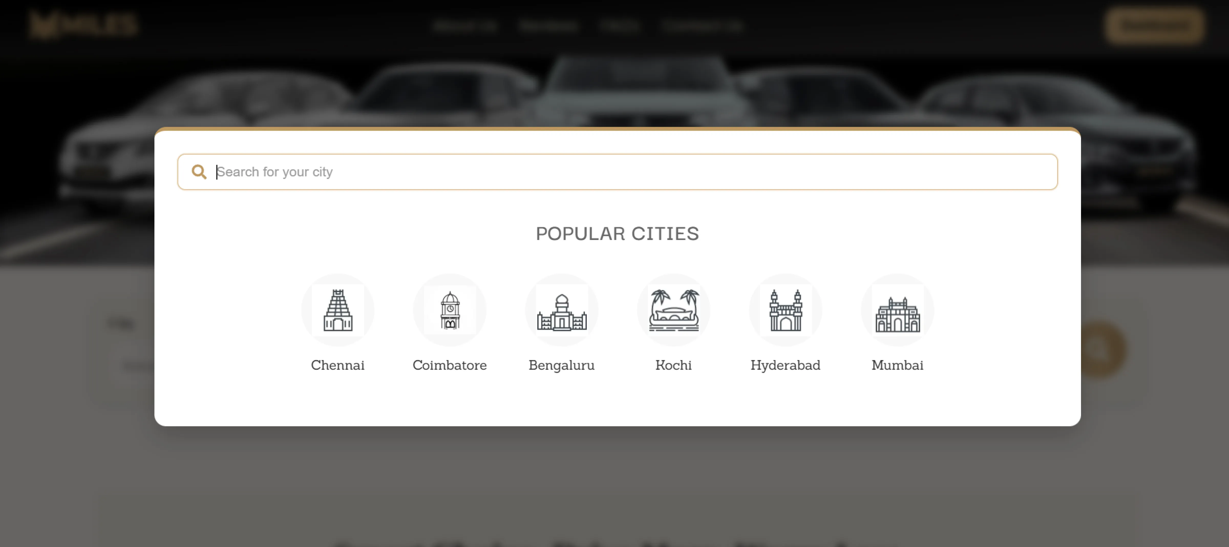 MM Miles South India self drive network Chennai Bangalore Coimbatore Mysore four cities