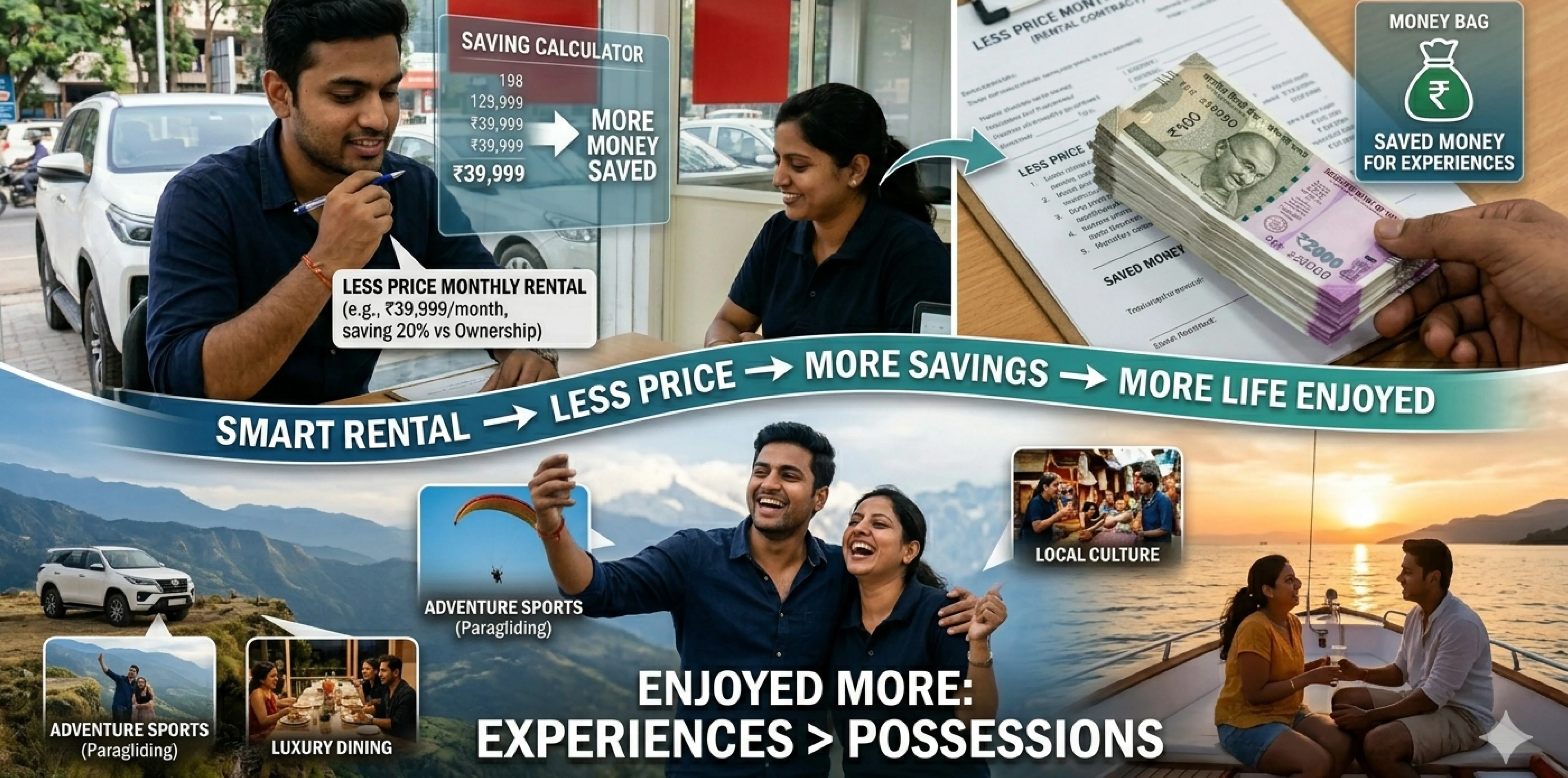 Monthly car rental savings vs daily rental Chennai Bangalore MM Miles 30-40% cheaper