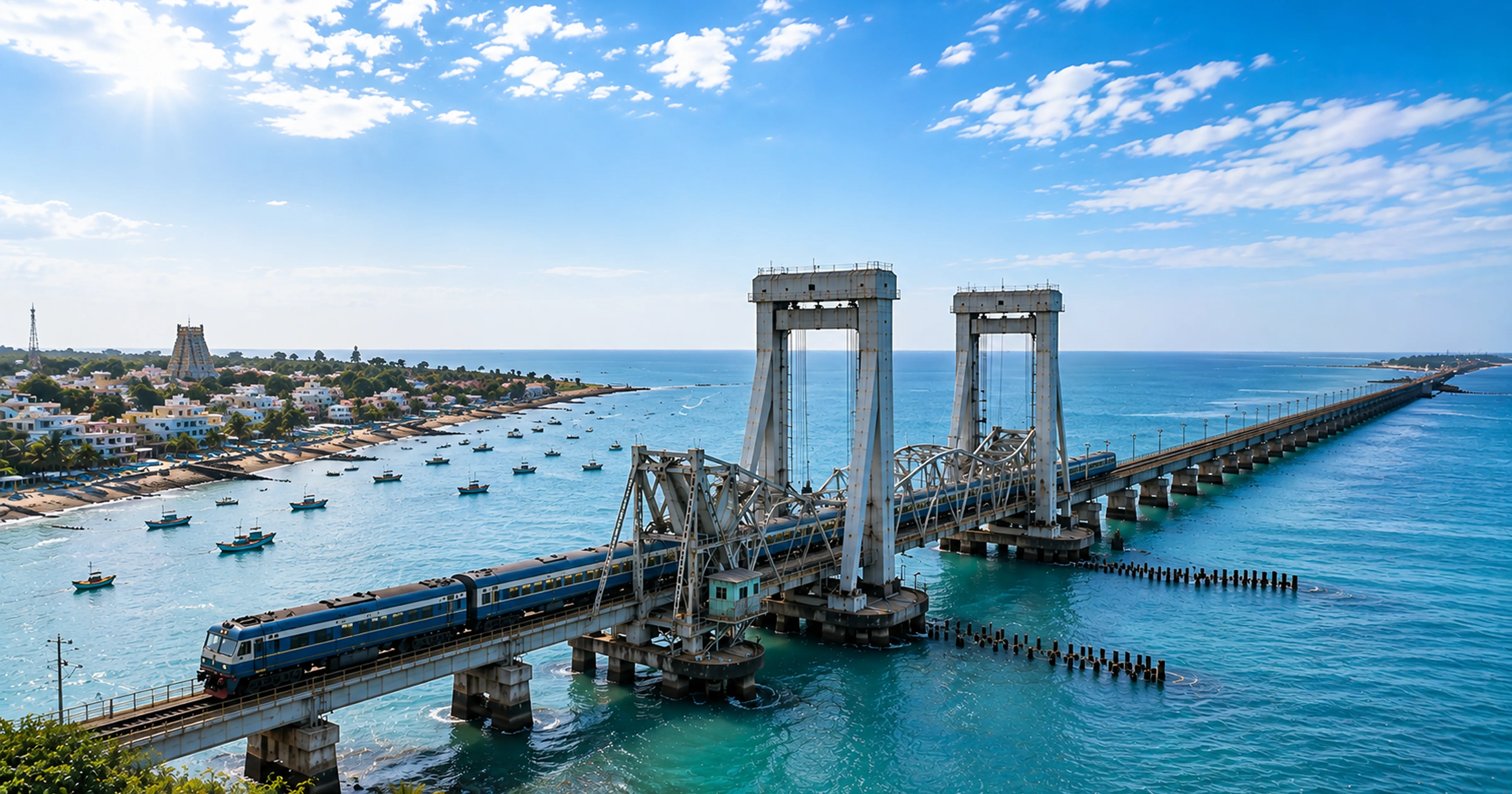 Pamban Bridge sunrise photography Rameswaram India ocean road trip MM Miles 2026