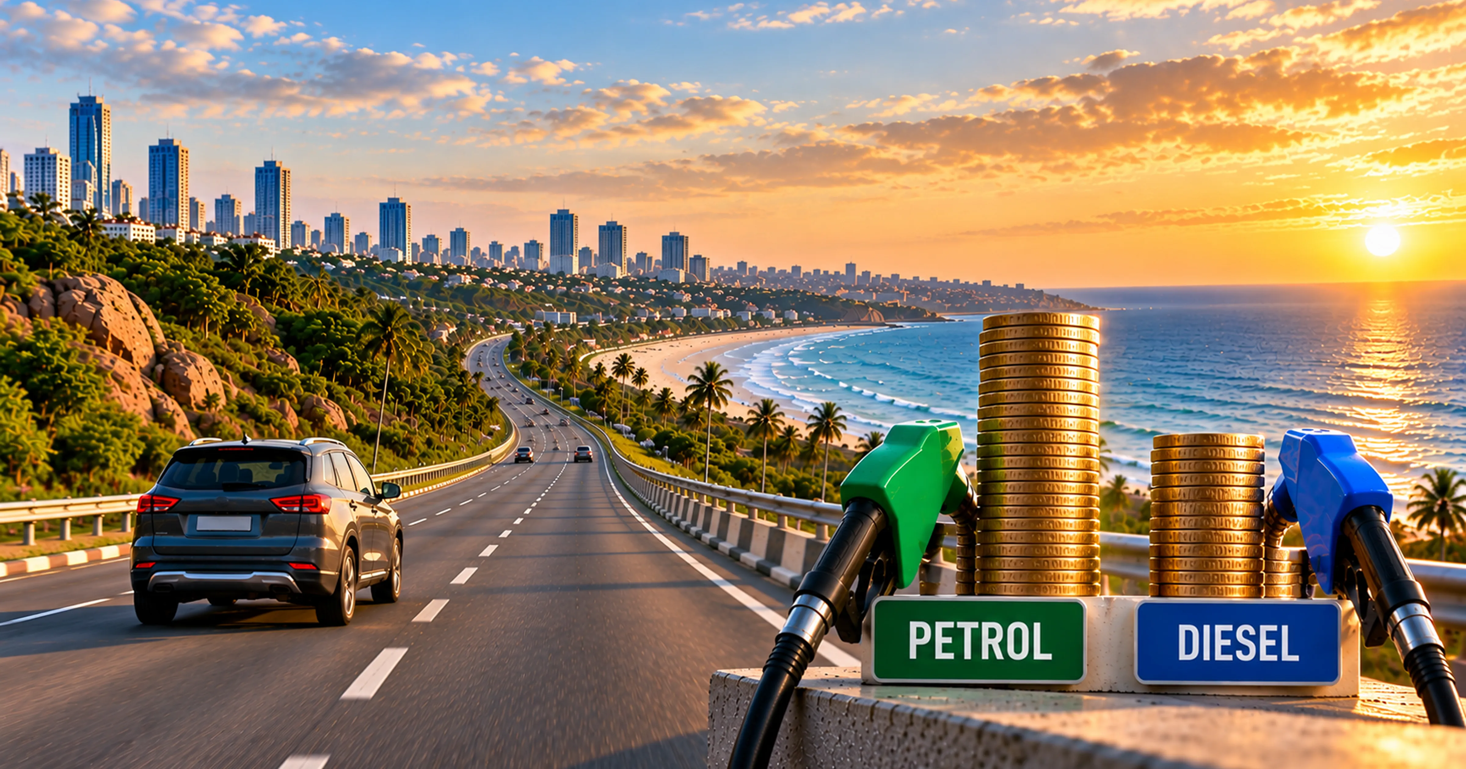 Petrol diesel price gap travel cost impact 2026 Bangalore Chennai road trip fuel budget calculation