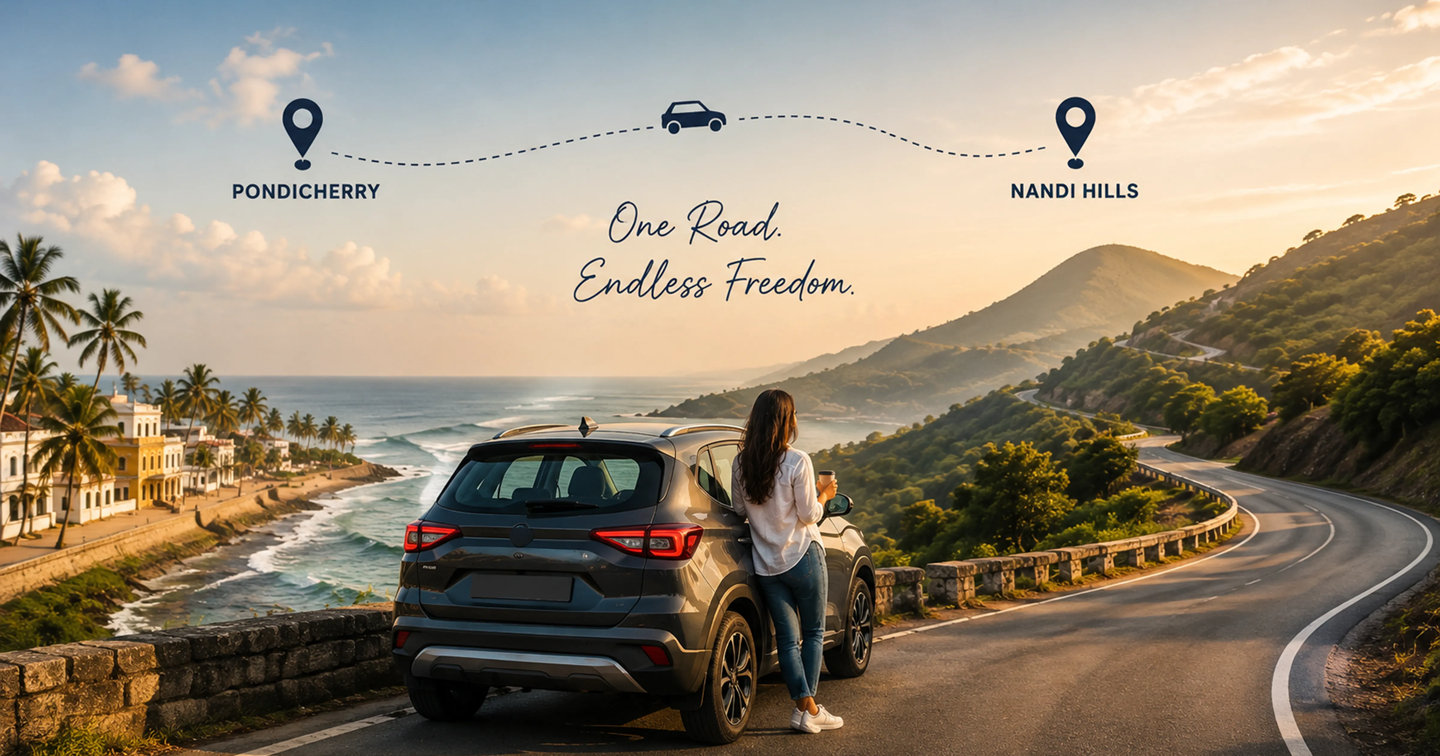 Women solo road trip Pondicherry Nandi Hills MM Miles trust Chennai Bangalore self drive 2026